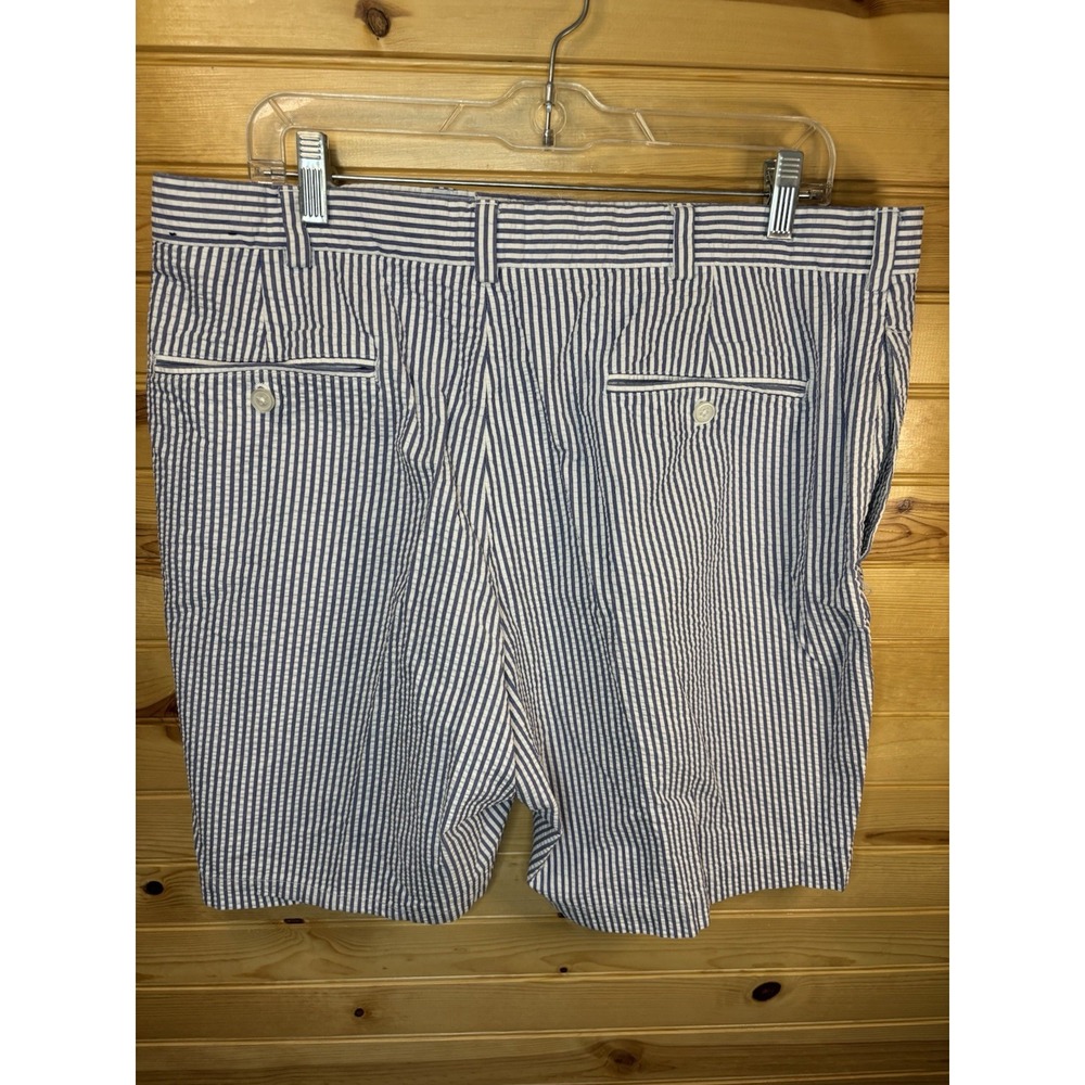 Brooks Brothers 346 Shorts Mens 38 Blue‎ & White Stripe Seersucker 100% Cotton - Picture 2 of 5